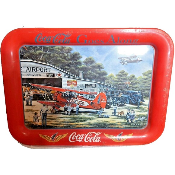 Coca Cola Other - VTG 1998 Coca-Cola Goes Along Tray Pamela Renfroe Signed Metal Nostalgia